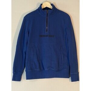 American Eagle 1/4 Zip Pullover Sweatshirt Men’s S Blue Long Sleeve Knit Jacket